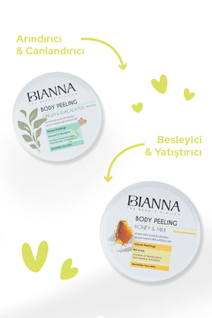 Bianna Vücut Peelingi - Okaliptüs & Zencefil Özlü Nemlendirici ve Arındırıcı Vücut Peelingi - 200 ml | Dora Kozmetik