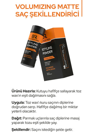 Black Red Saç Şekillendirici Toz Wax - Matte & Strong Toz Wax İkili Set | Dora Kozmetik