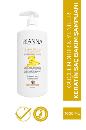 Bianna Keratinli Yoğun Bakım Şampuanı – 1000 ml | Dora Kozmetik
