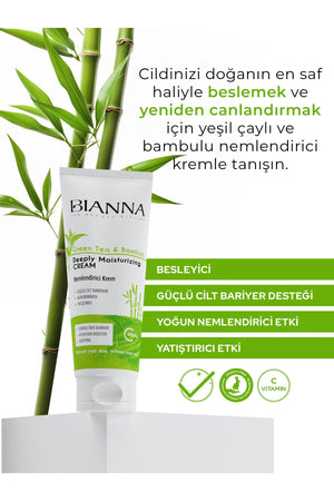 Bianna Yüz Toniği ve Nemlendirici Cilt Bakım 2'li Set C Vitaminli Bambulu ve Yeşil Çay Özlü | Dora Kozmetik