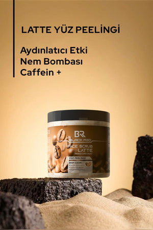 Black Red Latte Ve Kafein Özlü Yüz Peelingi - Kafein Etkili Aydınlatıcı Ve Yüz Temizleme Peelingi- 500 ml | Dora Kozmetik