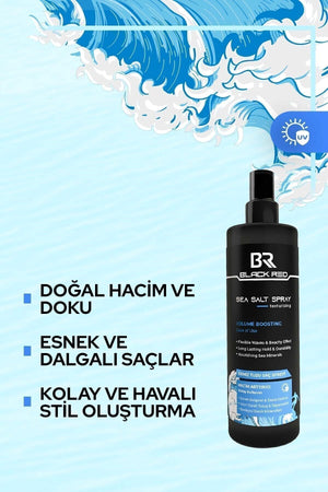 Black Red Saç Deniz Tuzu Spreyi - Sea Salt Spray Orta Tutuşlu Hacimlendirir Anti Uv Saç Şekillendirici | Dora Kozmetik