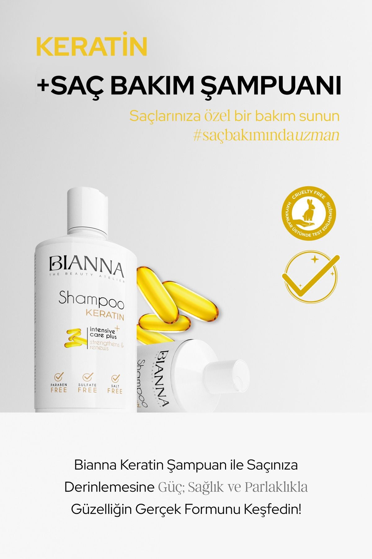 Bianna Keratinli Yoğun Bakım Şampuanı – 500 ml | Dora Kozmetik