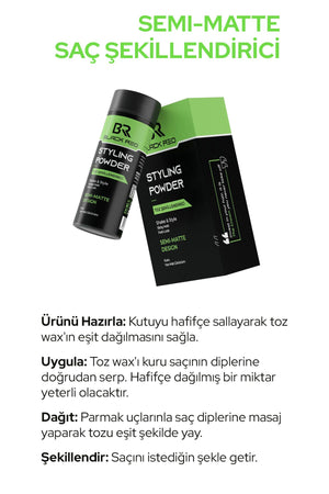 Black Red Saç Şekillendirici Toz Wax Strong & SemiMatte Toz Wax İkili Set | Dora Kozmetik