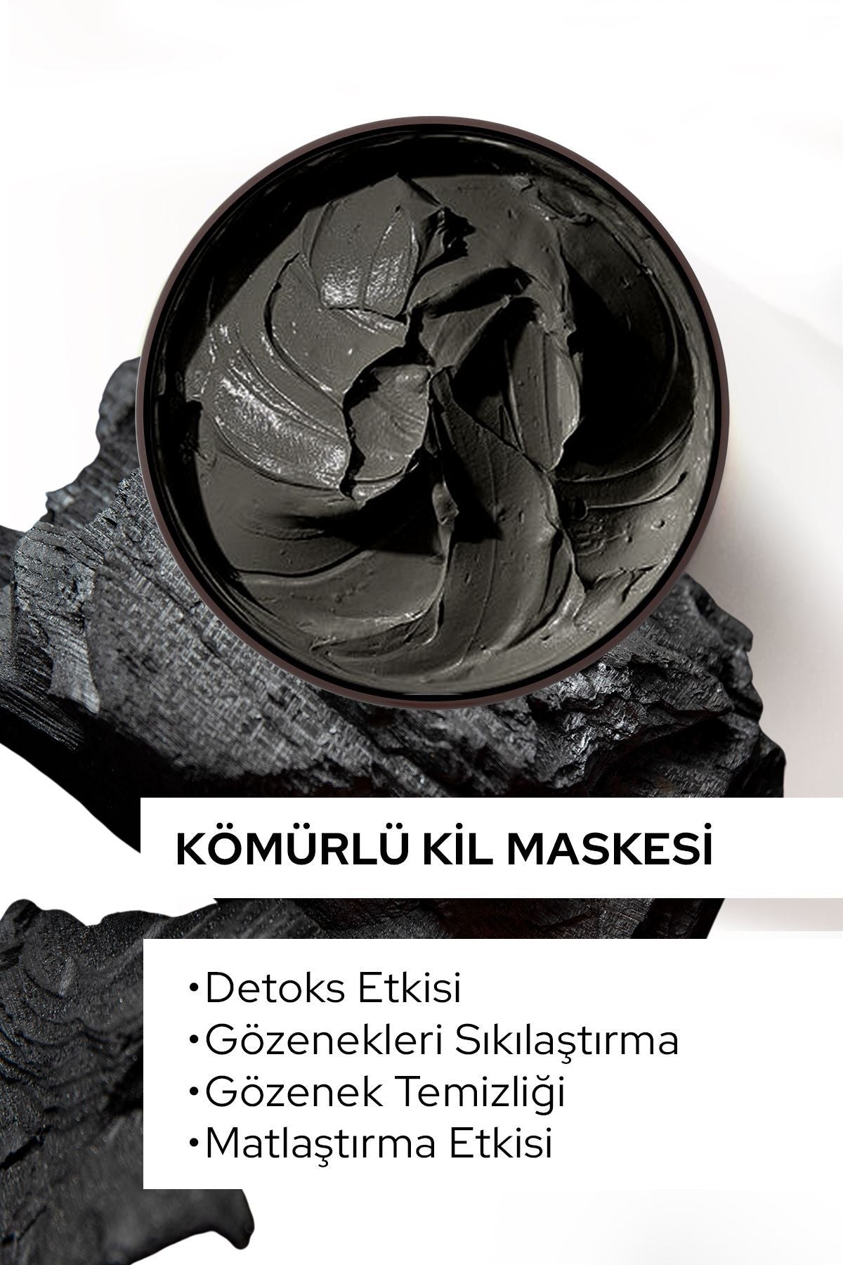 Black Red Kil Maskesi Yüz Maskesi Kömür İçerikli Killi Yüz Maskesi - 400g | Dora Kozmetik