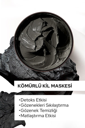 Black Red Kil Maskesi Yüz Maskesi Kömür İçerikli Killi Yüz Maskesi - 400g | Dora Kozmetik