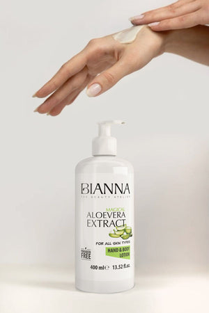 Bianna Aloe Vera Özlü El ve Vücut Losyonu – 400 ml | Dora Kozmetik