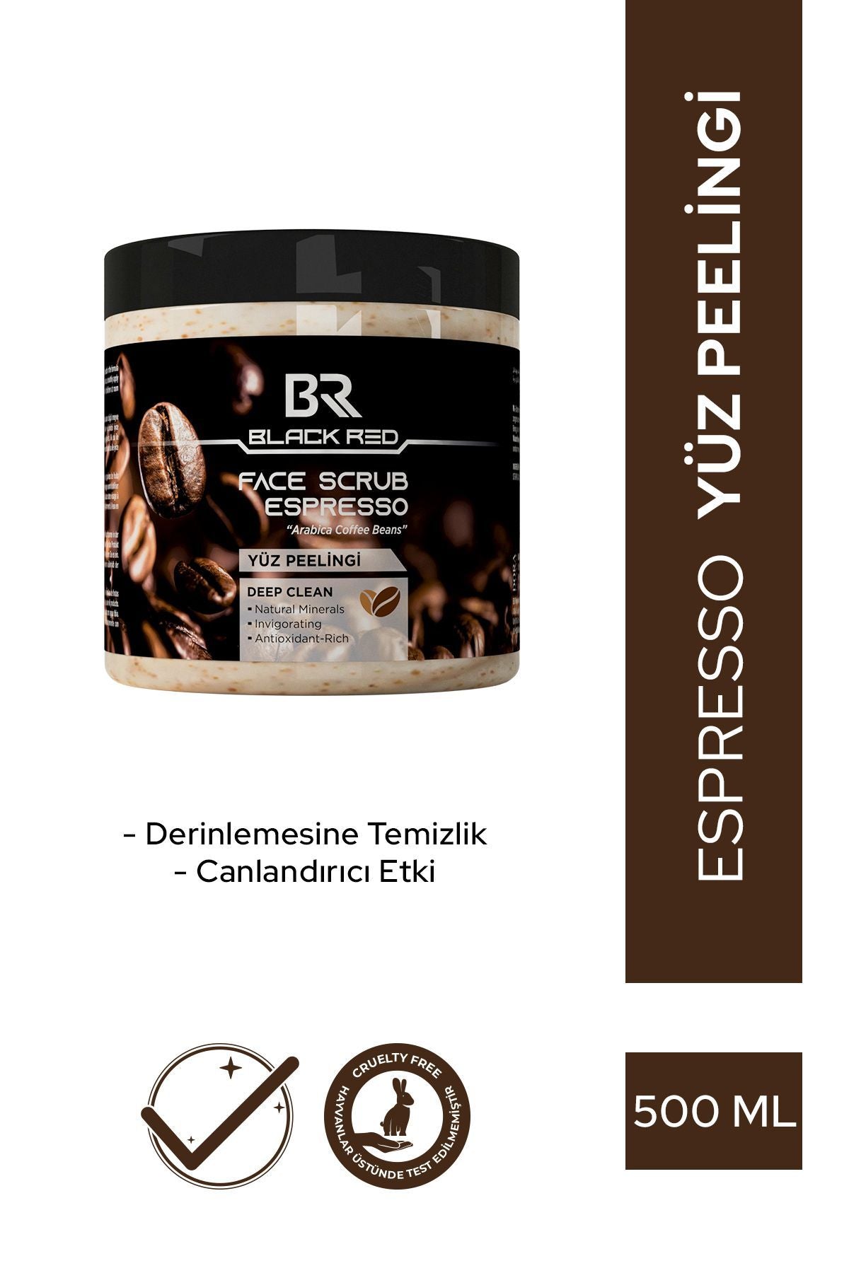 Black Red Espresso Ve Kafeinli Yüz Peelingi - Antioksidan Etkili Canlandırıcı Ve Yüz Peelingi - 500 ml | Dora Kozmetik