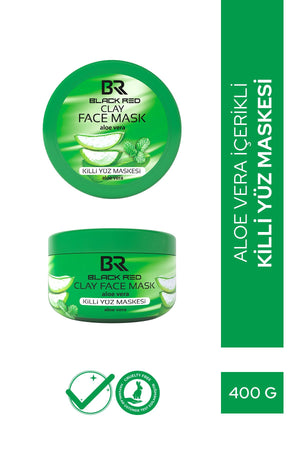 Black Red Kil Maskesi Yüz Maskesi Aloe Vera İçerikli Killi Yüz Maskesi - 400g | Dora Kozmetik