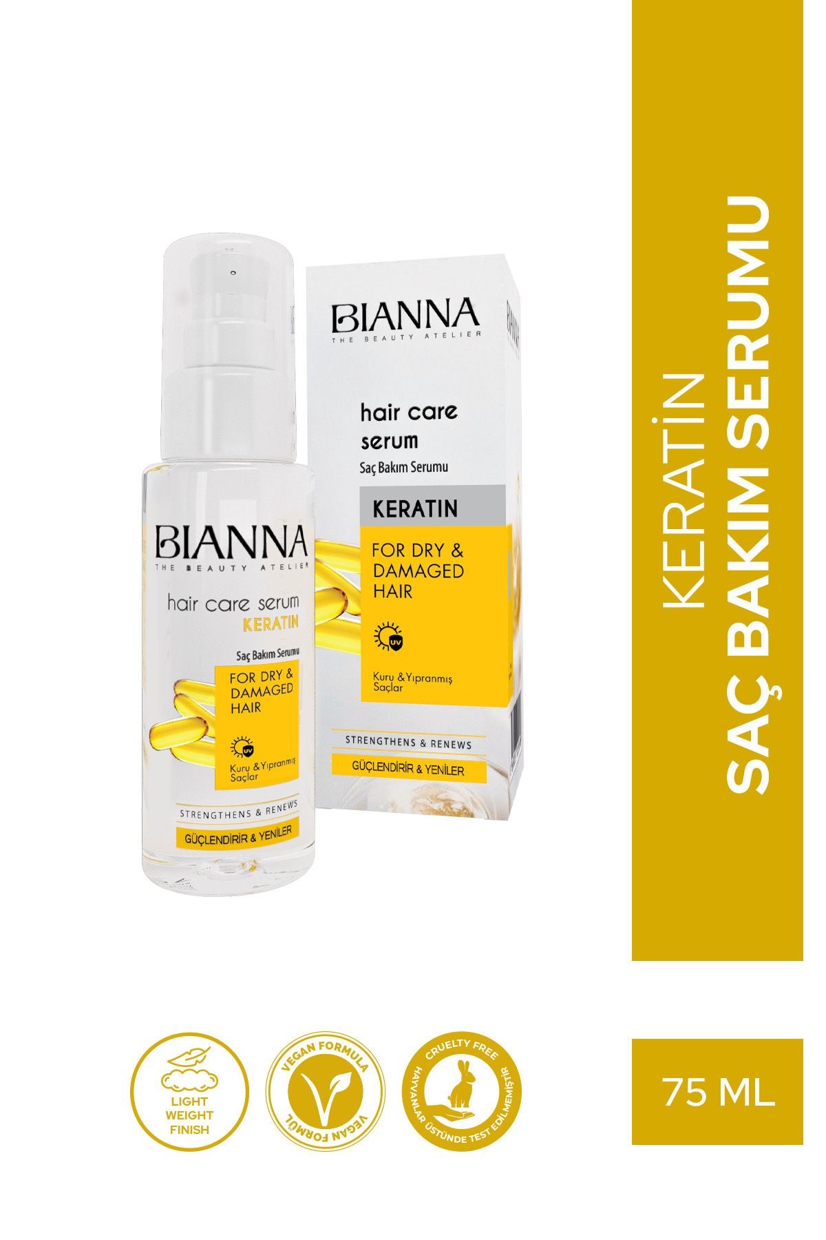 Bianna Keratin 3'lü Saç Bakım Seti - Şampuan - Serum - Krem | Dora Kozmetik