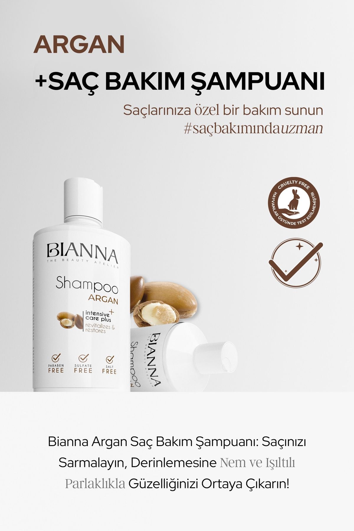 Bianna Argan Özlü Yoğun Bakım Şampuanı – 500 ml | Dora Kozmetik