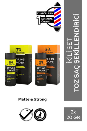 Black Red Saç Şekillendirici Toz Wax - Matte & Strong Toz Wax İkili Set | Dora Kozmetik