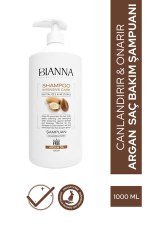 Bianna Argan Özlü Yoğun Bakım Şampuanı – 1000 ml | Dora Kozmetik