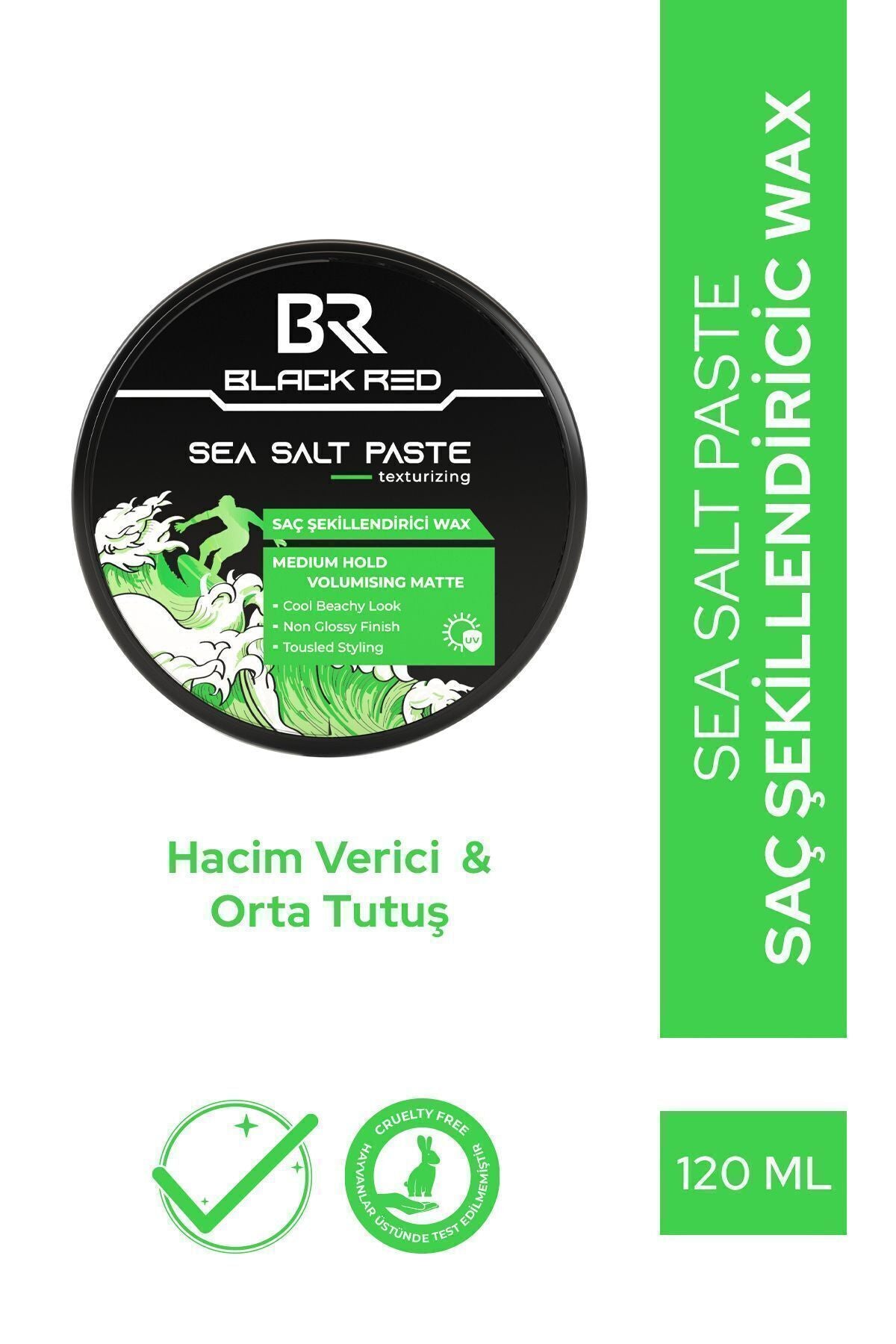 Black Red Wax Saç Şekillendirici Wax Sea Salt Paste Deniz Tuzlu Wax Mat Doğal Görünüm Orta Sertlik - 120 ml | Dora Kozmetik