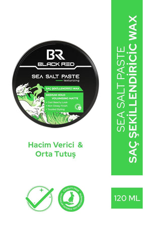 Black Red Saç Deniz Tuzu Spreyi - Sea Salt Spray & Wax Saç Şekillendirici Mat Wax Sea Salt Paste - 2'li Set | Dora Kozmetik