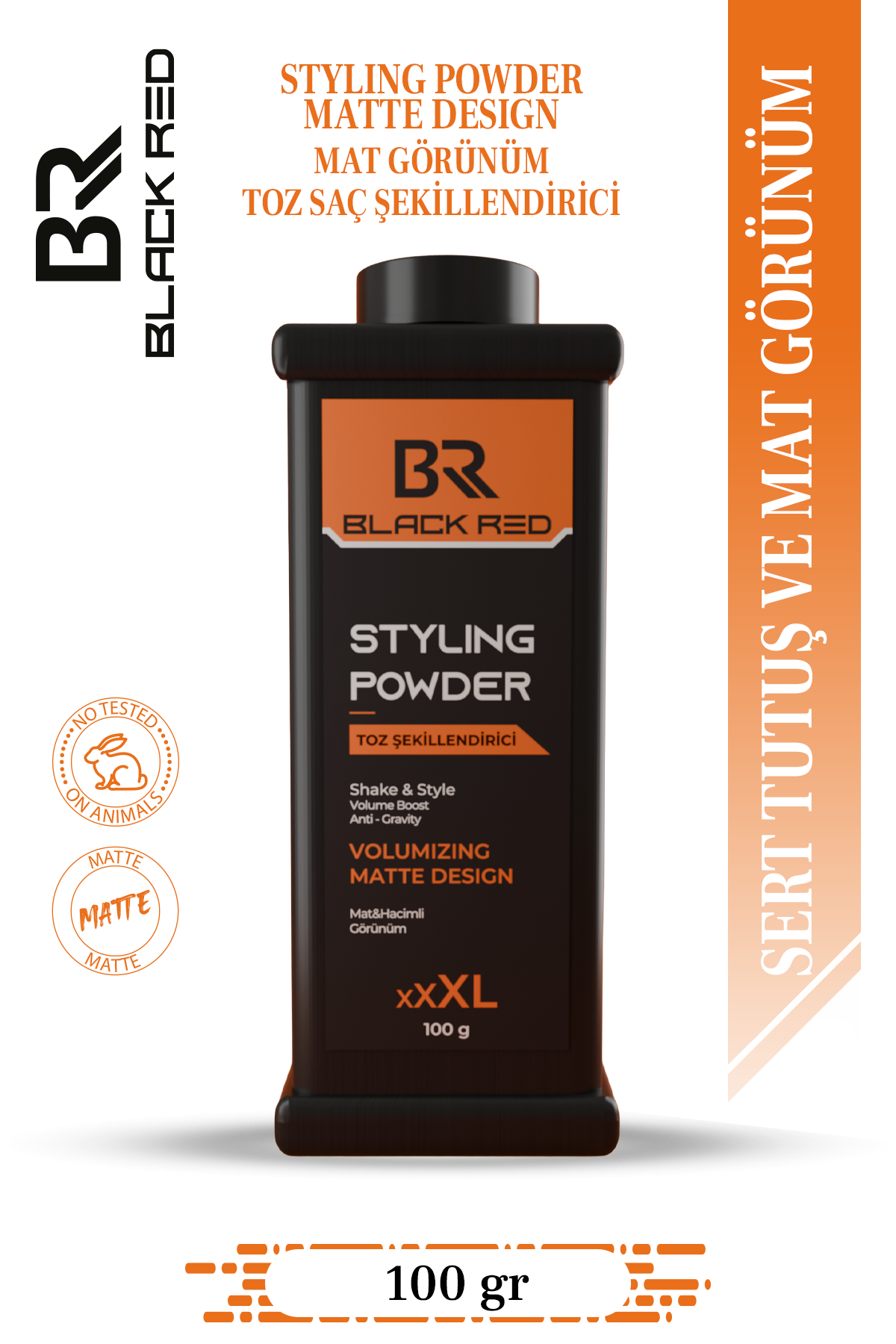 Black Red Matte Volumizing Hair Styling Powder XL 100 g