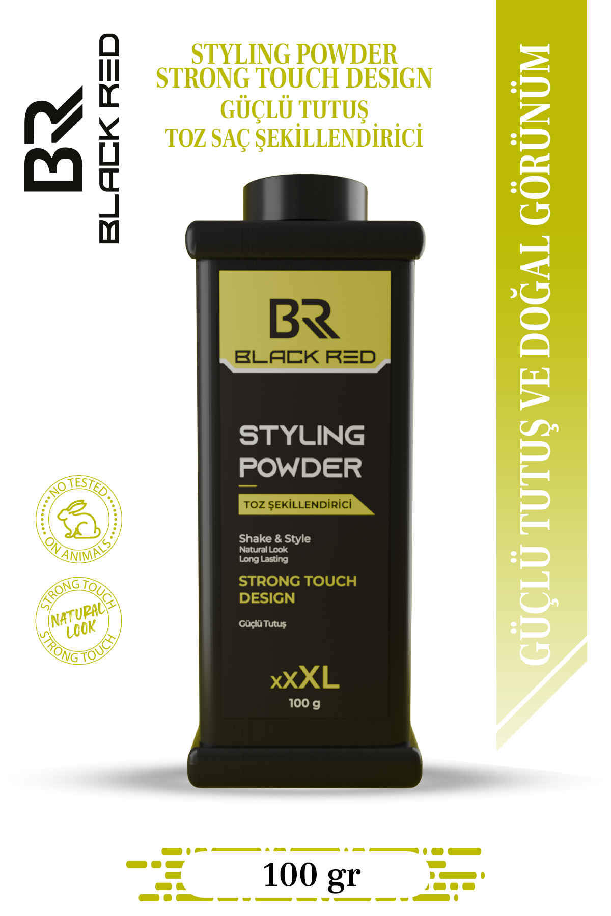 Black Red Hair Styling Powder Strong Hold XL 100 g