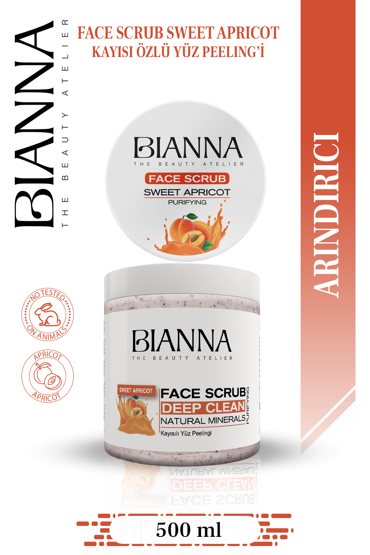 Bianna Kayısı Özlü Yüz Peelingi Canlandırıcı & Arındırıcı & Dengeliyici - 500ml