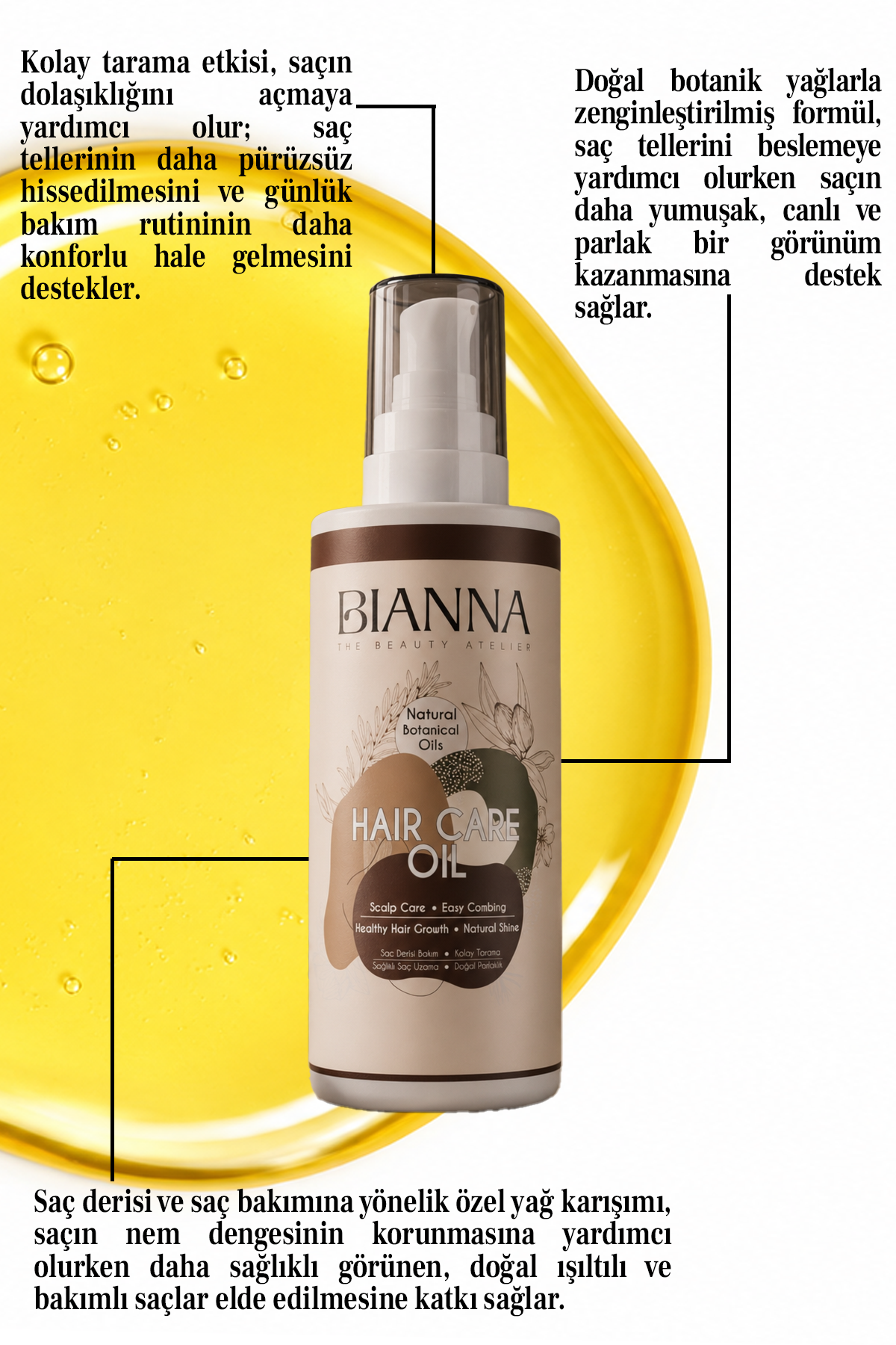 Bianna Hair Care Oil Natural Botanical Oils 200 ml