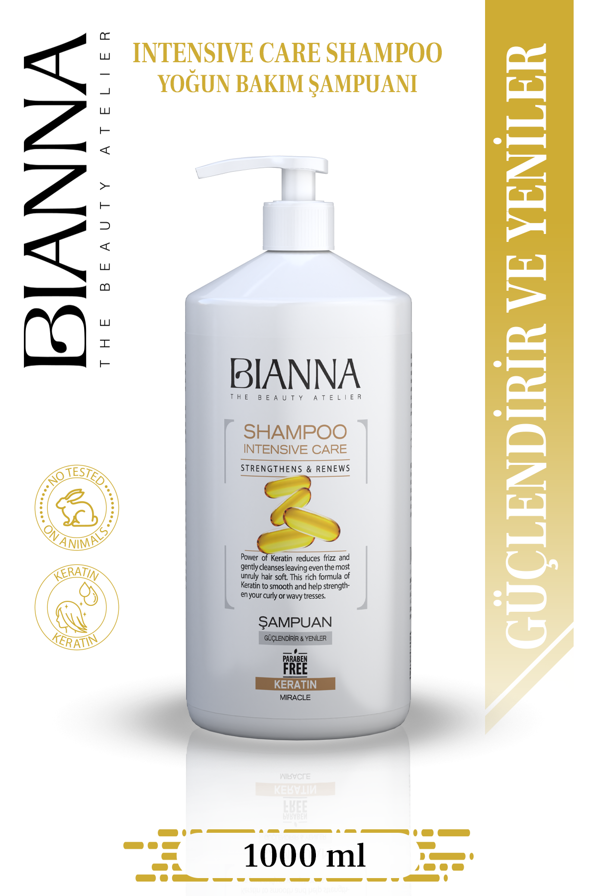 Bianna Keratinli Yoğun Bakım Şampuanı – 1000 ml