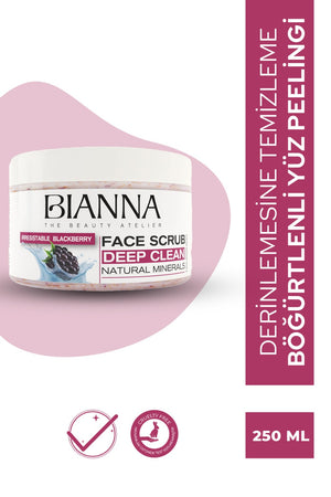 Bianna Böğürtlenli Yüz Peelingi | Besleyici & Arındırıcı & Yatıştırıcı - 500ml | Dora Kozmetik