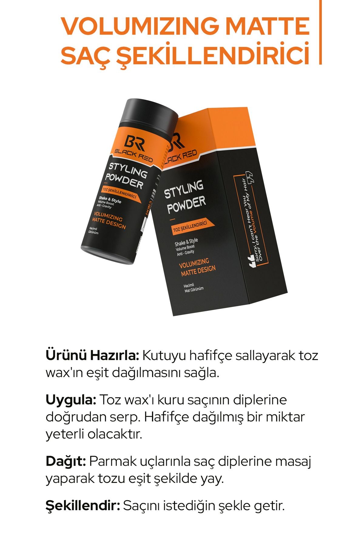 Black Red Saç Şekillendirici Toz Wax - Matte & Strong Toz Wax