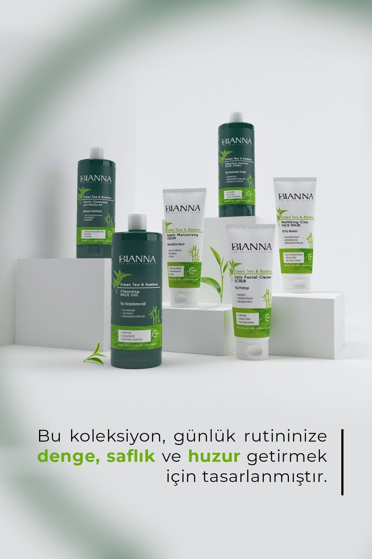 Bianna Yeşil Çay ve Bambu Özlü Yüz Yıkama Jeli 400 ml | Dora Kozmetik