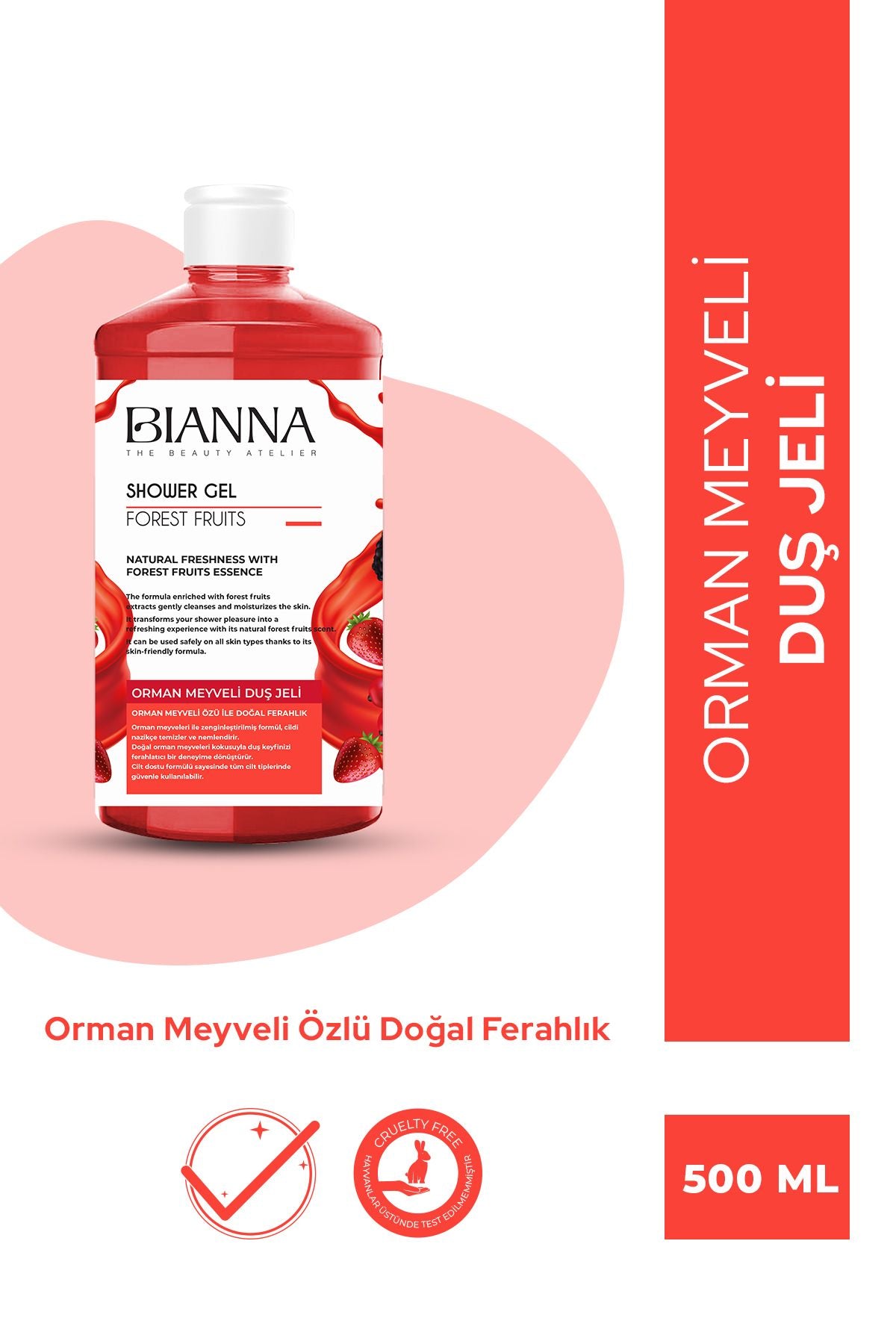 Orman Meyveleri Özlü Tüm Ciltler İçin Uygun Doğal Ferahlık Veren Nemlendirici Vücut Duş Jeli – 500ML