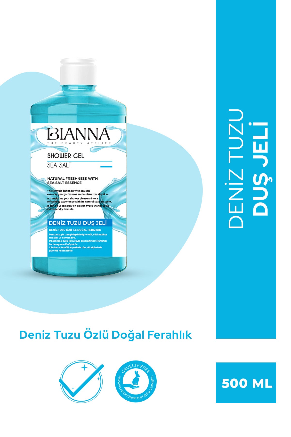 Deniz Tuzu Özlü Tüm Cilt Tipleri İçin Doğal Ferahlık Veren Vücut Duş Jeli – 500ML