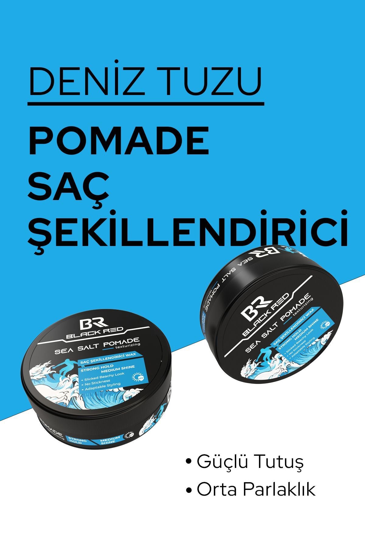 Black Red Wax Saç Şekillendirici Wax Sea Salt Pomade Deniz Tuzlu Wax Güçlü Tutuş - 120 ml