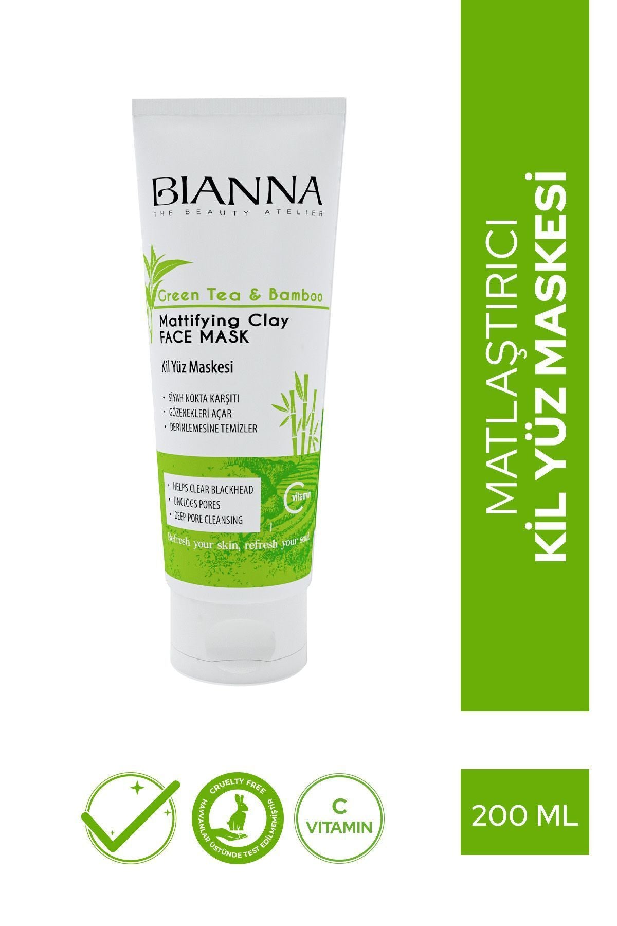 Bianna Green Tea And Bamboo Clay Mask 200 ml