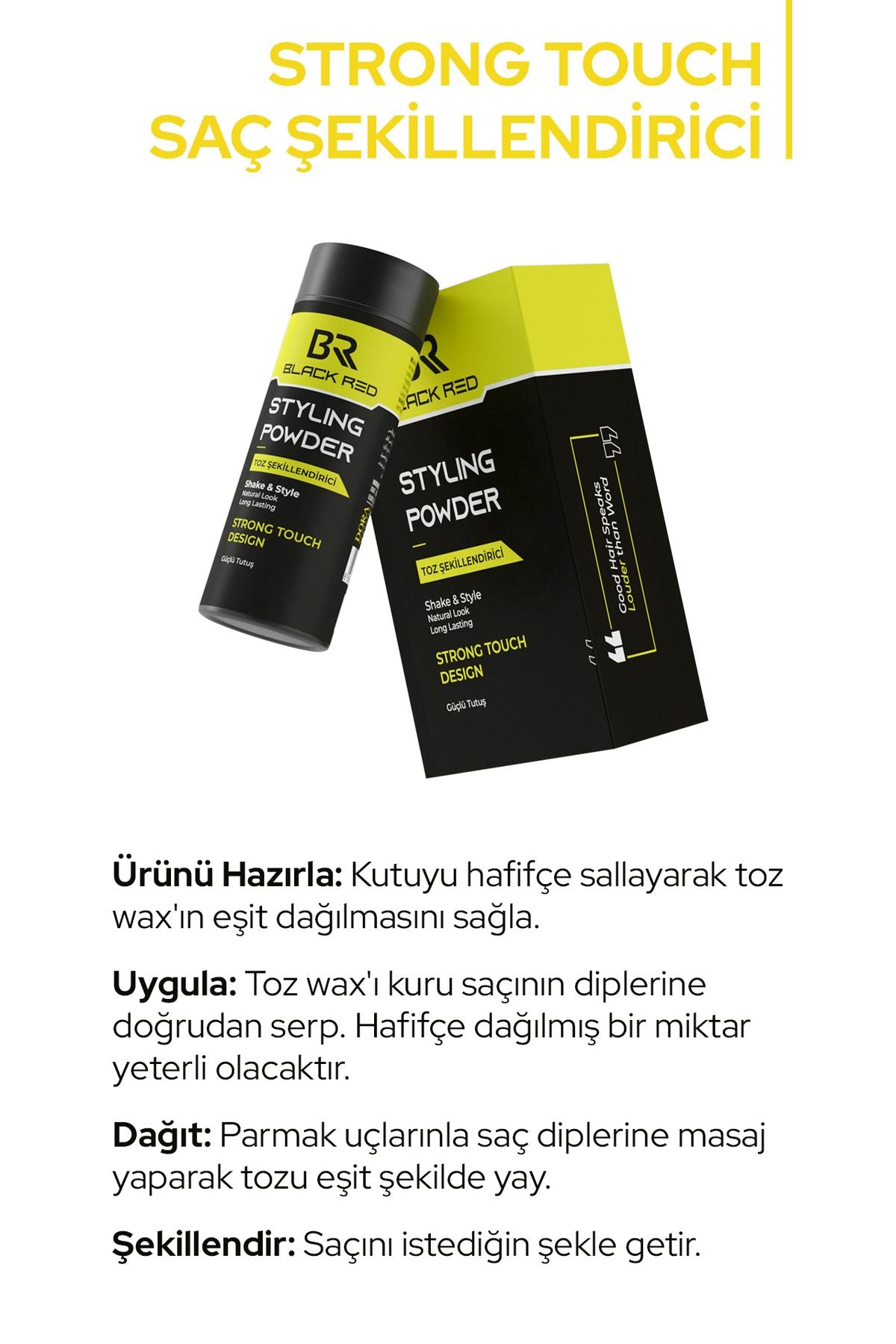 Black Red Saç Şekillendirici Toz Wax - Matte & Strong Toz Wax