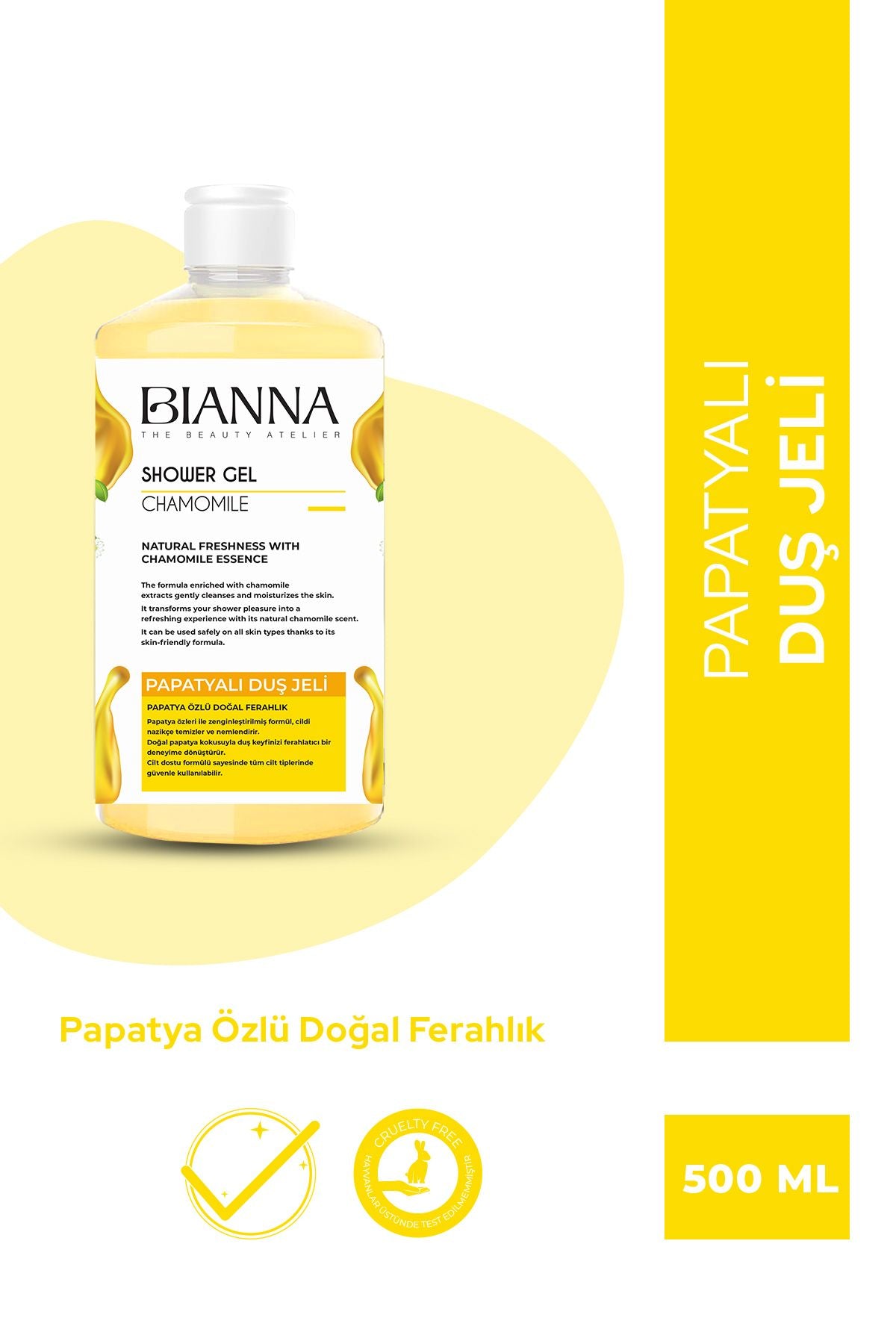 Papatya Özlü Hassas Ciltler İçin Doğal Ferahlık Veren Yatıştırıcı Vücut Duş Jeli – 500ML
