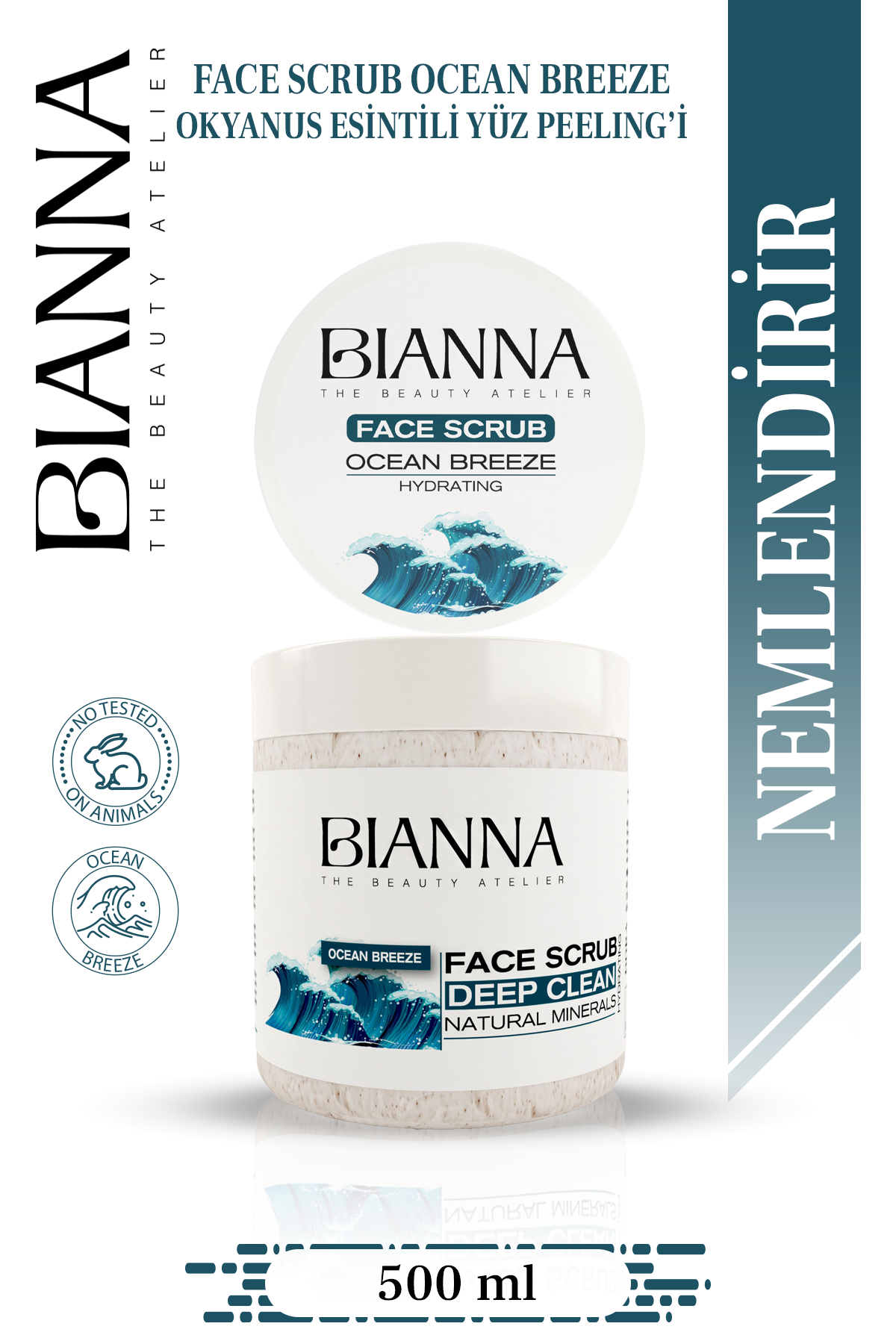 Bianna Okyanus Esintisi Yüz Peelingi Nemlendirici & Ferahlatıcı & Yatıştırıcı - 500ml