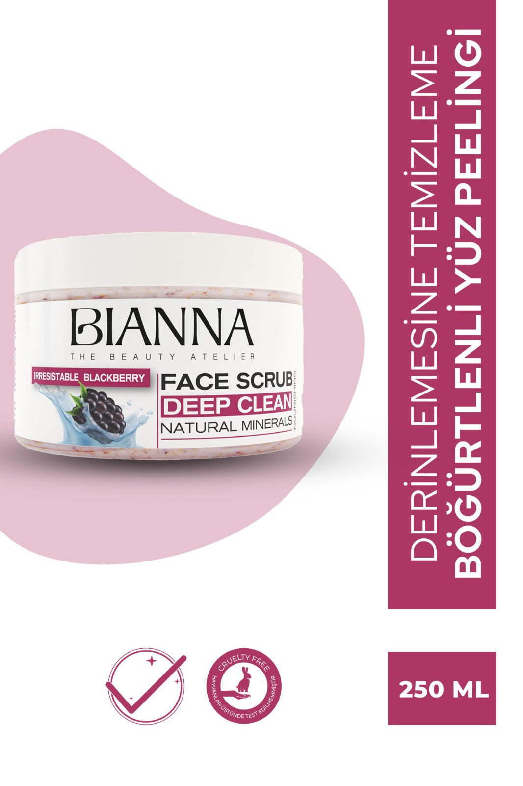 Bianna Böğürtlenli Yüz Peelingi | Besleyici & Arındırıcı & Yatıştırıcı - 500ml | Dora Kozmetik